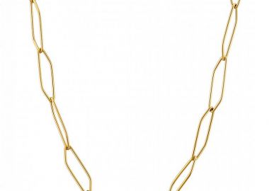 Κολίε Αλυσίδα Από Ατσάλι Επιχρυσωμένο 24Κ AS13796 - AMOR AMOR - 