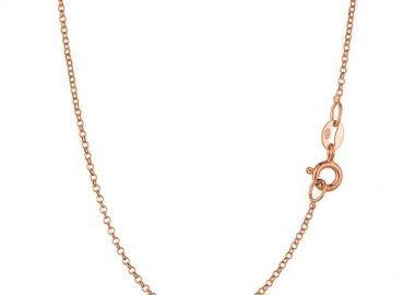 Κολιέ Αλυσίδα Cable Από Ασήμι 925 Ροζ Επιχρυσωμένο TA18946 40cm - AMOR AMOR - 