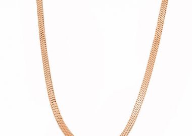 Κολιέ Αλυσίδα Φίδι 4mm Από Ανοξείδωτο Ατσάλι Ροζ Επιχρυσωμένο MI15224 - AMOR AMOR - 