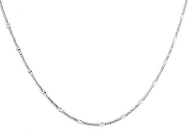 Κολιέ αλυσίδα με λεπτομέρειες σε ανοξείδωτο ατσάλι σε ασημένια απόχρωση -  - 