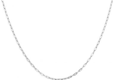 Κολιέ αλυσίδα με οβάλ κρίκους από ανοξείδωτο ατσάλι σε ασημένια απόχρωση -  - 