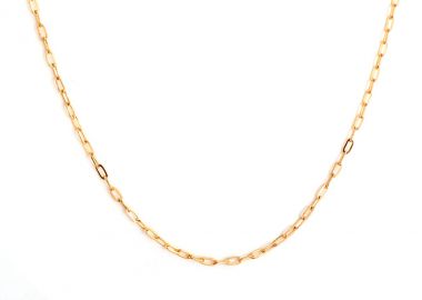 Κολιέ αλυσίδα με οβάλ κρίκους από ανοξείδωτο ατσάλι σε χρυσή απόχρωση -  - 