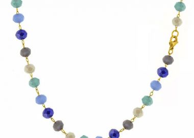 Κολίε Αλυσίδα Ροζάριο Από Ανοξείδωτο Ατσάλι Επιχρυσωμένο 24Κ AA15168 45cm - AMOR AMOR - 