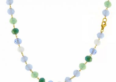 Κολίε Αλυσίδα Ροζάριο Από Ανοξείδωτο Ατσάλι Επιχρυσωμένο 24Κ AA15169 55cm - AMOR AMOR - 