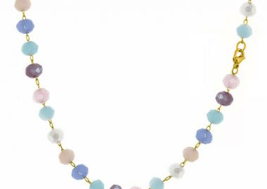 Κολίε Αλυσίδα Ροζάριο Από Ανοξείδωτο Ατσάλι Επιχρυσωμένο 24Κ AA15171 40cm - AMOR AMOR - 