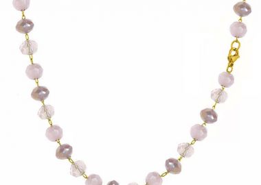 Κολιέ Αλυσίδα Ροζάριο Από Ανοξείδωτο Ατσάλι Επιχρυσωμένο 24Κ TA15240 55cm - AMOR AMOR - 