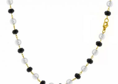 Κολιέ Αλυσίδα Ροζάριο Από Ανοξείδωτο Ατσάλι Επιχρυσωμένο Με Μαργαριτάρια TA14641 40cm - AMOR AMOR - 