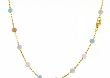 Κολιέ Αλυσίδα Ροζάριο Από Ανοξείδωτο Ατσάλι Επιχρυσωμένο TA14633 40cm - AMOR AMOR - 