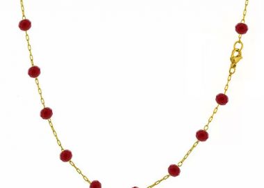 Κολιέ Αλυσίδα Ροζάριο Από Ανοξείδωτο Ατσάλι Επιχρυσωμένο TA14634 55cm - AMOR AMOR - 