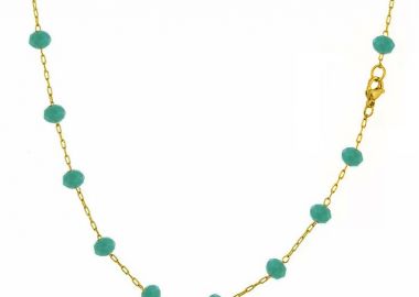 Κολιέ Αλυσίδα Ροζάριο Από Ανοξείδωτο Ατσάλι Επιχρυσωμένο TA14635 55cm - AMOR AMOR - 