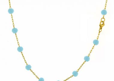 Κολιέ Αλυσίδα Ροζάριο Από Ανοξείδωτο Ατσάλι Επιχρυσωμένο TA14638 55cm - AMOR AMOR - 