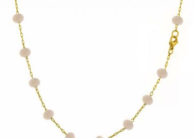 Κολιέ Αλυσίδα Ροζάριο Από Ανοξείδωτο Ατσάλι Επιχρυσωμένο TA14674 55cm - AMOR AMOR - 