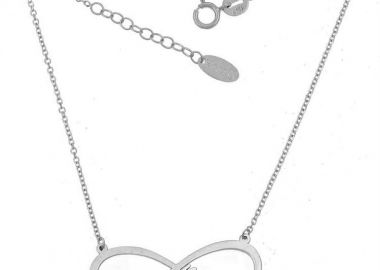 Κολιέ άπειρο με μαμά από λευκόχρυσο 9Κ -  - 