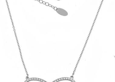 Κολιέ άπειρο με μαμά από λευκόχρυσο 9Κ -  - 