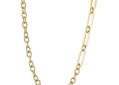 Κολιέ Από Ανοξείδωτο Ατσάλι Επιχρυσωμένο AS14212 - AMOR AMOR - 