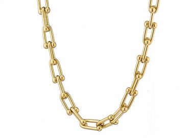 Κολιέ Από Ανοξείδωτο Ατσάλι Επιχρυσωμένο AS14229 - AMOR AMOR - 