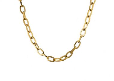 Κολιέ Από Ανοξείδωτο Ατσάλι Επιχρυσωμένο AS14235 - AMOR AMOR - 