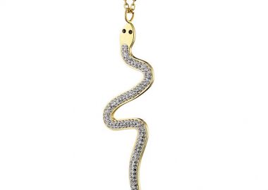 Κολίε Από Ανοξείδωτο Ατσάλι Επιχρυσωμένο Με Φίδι AS14732 - AMOR AMOR - 