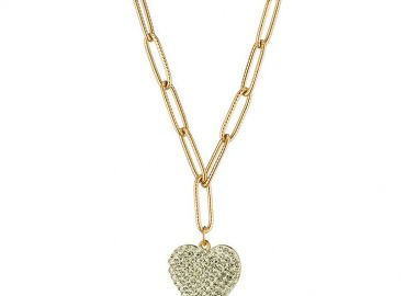 Κολιέ Από Ανοξείδωτο Ατσάλι Επιχρυσωμένο Με Καρδιά AS17865 - AMOR AMOR - 