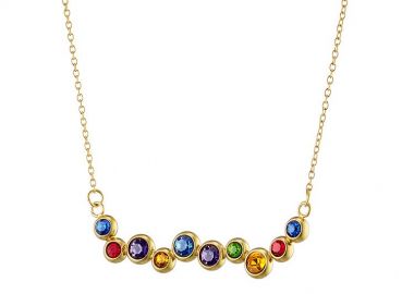 Κολίε Από Ανοξείδωτο Ατσάλι Επιχρυσωμένο Με Κρύσταλλα AS14748 - AMOR AMOR - 