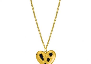 Κολιέ Από Ανοξείδωτο Ατσάλι Και Ορείχαλκο Επιχρυσωμένο 24Κ Με Καρδιά AA17289 - AMOR AMOR - 