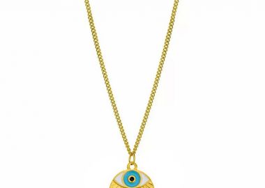 Κολιέ Από Ανοξείδωτο Ατσάλι Και Ορείχαλκο Επιχρυσωμένο 24Κ Με Ματάκι AA14710 - AMOR AMOR - 