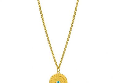 Κολιέ Από Ανοξείδωτο Ατσάλι Και Ορείχαλκο Επιχρυσωμένο 24Κ Με Ματάκι AA17706 - AMOR AMOR - 