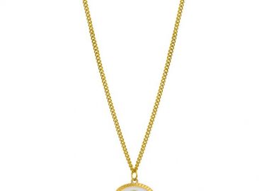 Κολιέ Από Ανοξείδωτο Ατσάλι Και Ορείχαλκο Επιχρυσωμένο 24Κ Με Ματάκι AA17714 - AMOR AMOR - 