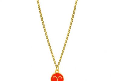 Κολιέ Από Ανοξείδωτο Ατσάλι Και Ορείχαλκο Επιχρυσωμένο 24Κ Με το Ζώδιο Του Κριού AA14647 - AMOR AMOR - 