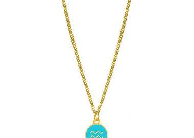 Κολιέ Από Ανοξείδωτο Ατσάλι Και Ορείχαλκο Επιχρυσωμένο 24Κ Με το Ζώδιο Του Υδροχόου AA14657 - AMOR AMOR - 