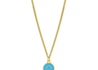 Κολιέ Από Ανοξείδωτο Ατσάλι Και Ορείχαλκο Επιχρυσωμένο 24Κ Με το Ζώδιο Του Ζυγού AA14653 - AMOR AMOR - 