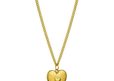 Κολιέ Από Ανοξείδωτο Ατσάλι Και Ορείχαλκο Επιχρυσωμένο Με Καρδιά AA15698 - AMOR AMOR - 
