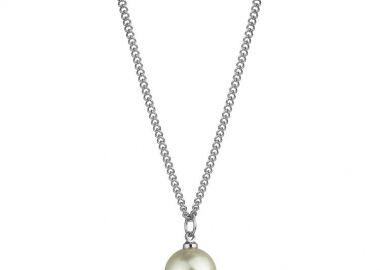 Κολιέ Από Ανοξείδωτο Ατσάλι Και Ορείχαλκο Με Μαργαριτάρι AA18897 - AMOR AMOR - 