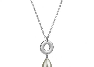 Κολιέ Από Ανοξείδωτο Ατσάλι Και Ορείχαλκο Με Μαργαριτάρι AA18901 - AMOR AMOR - 