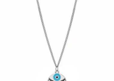 Κολιέ Από Ανοξείδωτο Ατσάλι Και Ορείχαλκο Με Ματάκι AA14709 - AMOR AMOR - 