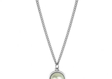 Κολιέ Από Ανοξείδωτο Ατσάλι Και Ορείχαλκο Με Πέρλα AA15704 - AMOR AMOR - 