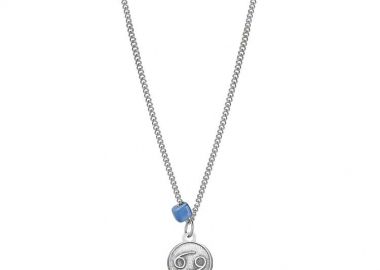 Κολιέ Από Ανοξείδωτο Ατσάλι Και Ορείχαλκο Με Το Ζώδιο του Καρκίνου Και Χάντρα AA15800 - AMOR AMOR - 