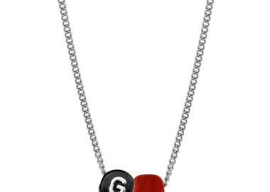 Κολιέ Από Ανοξείδωτο Ατσάλι Με Χάντρα Και Μονόγραμμα AA12018 - AMOR AMOR - 