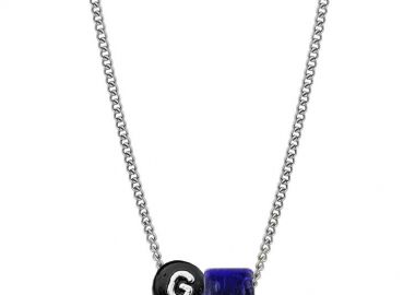 Κολιέ Από Ανοξείδωτο Ατσάλι Με Χάντρα Και Μονόγραμμα AA12020 - AMOR AMOR - 