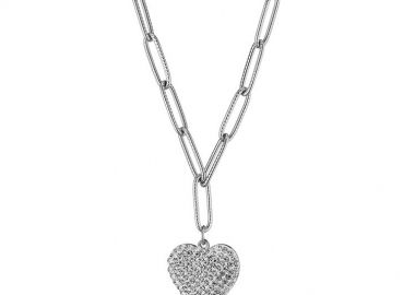 Κολιέ Από Ανοξείδωτο Ατσάλι Με Καρδιά AS17864 - AMOR AMOR - 