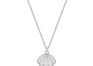 Κολιέ Από Ανοξείδωτο Ατσάλι Με Κοχύλι MI12378 - AMOR AMOR - 