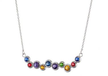 Κολίε Από Ανοξείδωτο Ατσάλι Με Κρύσταλλα AS14747 - AMOR AMOR - 