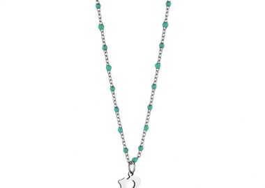 Κολιέ Από Ανοξείδωτο Ατσάλι Με Μονόγραμμα AA11932 - AMOR AMOR - 