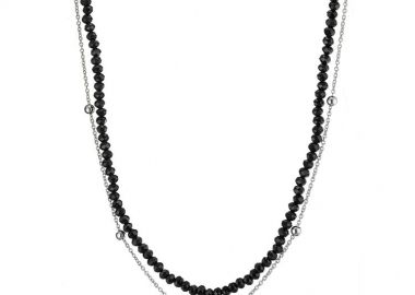 Κολιέ Από Ανοξείδωτο Ατσάλι Με Σπινέλιο AS13409 - AMOR AMOR - 