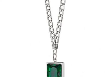 Κολιέ Από Ανοξείδωτο Ατσάλι Με Swarovski AS14202 - AMOR AMOR - 