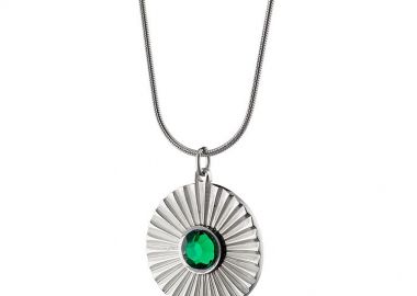 Κολίε Από Ανοξείδωτο Ατσάλι Με Ζιργκόν AS14735 - AMOR AMOR - 