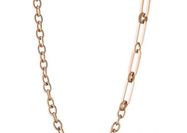 Κολιέ Από Ανοξείδωτο Ατσάλι Ροζ Επιχρυσωμένο AS14213 - AMOR AMOR - 