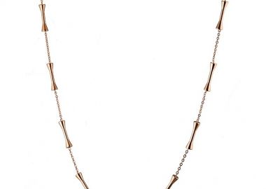 Κολιέ Από Ανοξείδωτο Ατσάλι Ροζ Επιχρυσωμένο AS18920 - AMOR AMOR - 