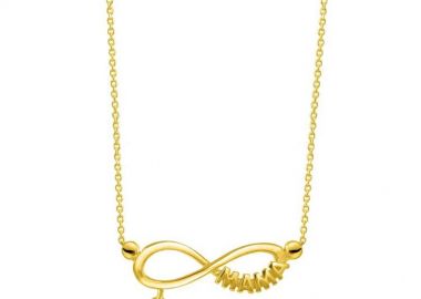 Κολιέ Από Ασήμι 925 Επιχρυσωμένο 'Mama' Σε Άπειρο Με Ματάκι EX17046 - AMOR AMOR - 