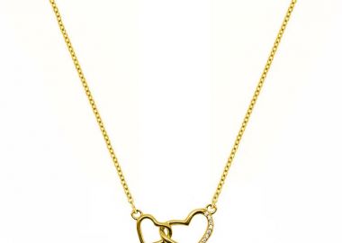 Κολιέ Από Ασήμι 925 Επιχρυσωμένο 24Κ Με Καρδιά Από Ζιργκόν DM11466 - AMOR AMOR - 